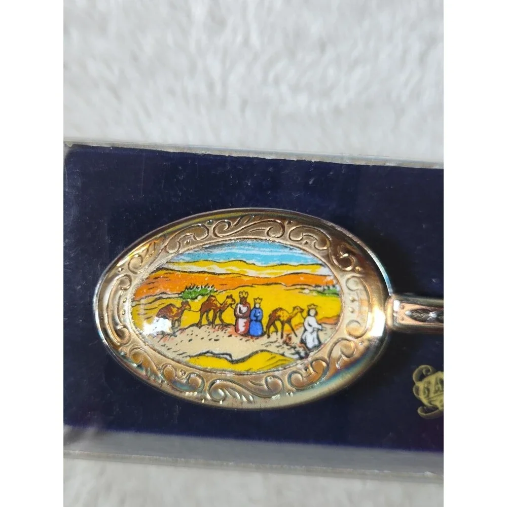 Vintage Antiko Silver Plated Spoon Merry Christmas 1988 Souvenir Floral
